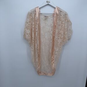 Mara Intimates Vintage Light Pink Lace Sheer Top Lingerie One Size Coquette